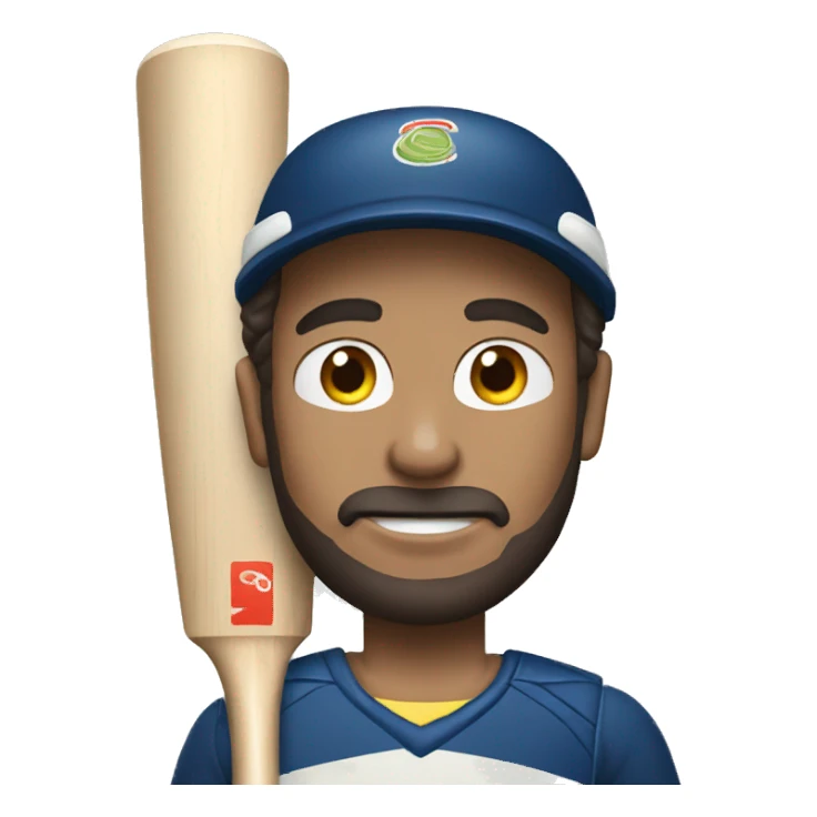 Man with cricket bat sticker