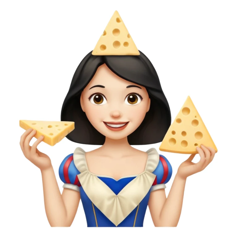Happy Snow White with triangle cheese sticker