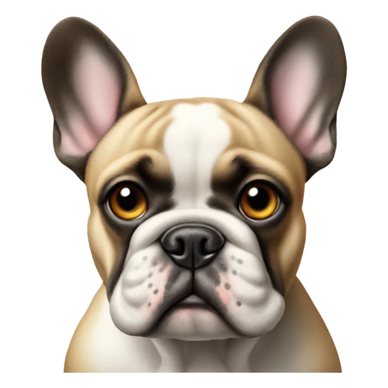 realistic French boldog staring at viewer sticker