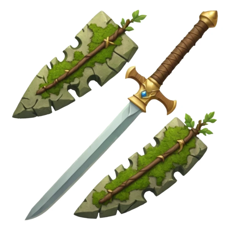 earth elemental weapon with leaves sticker