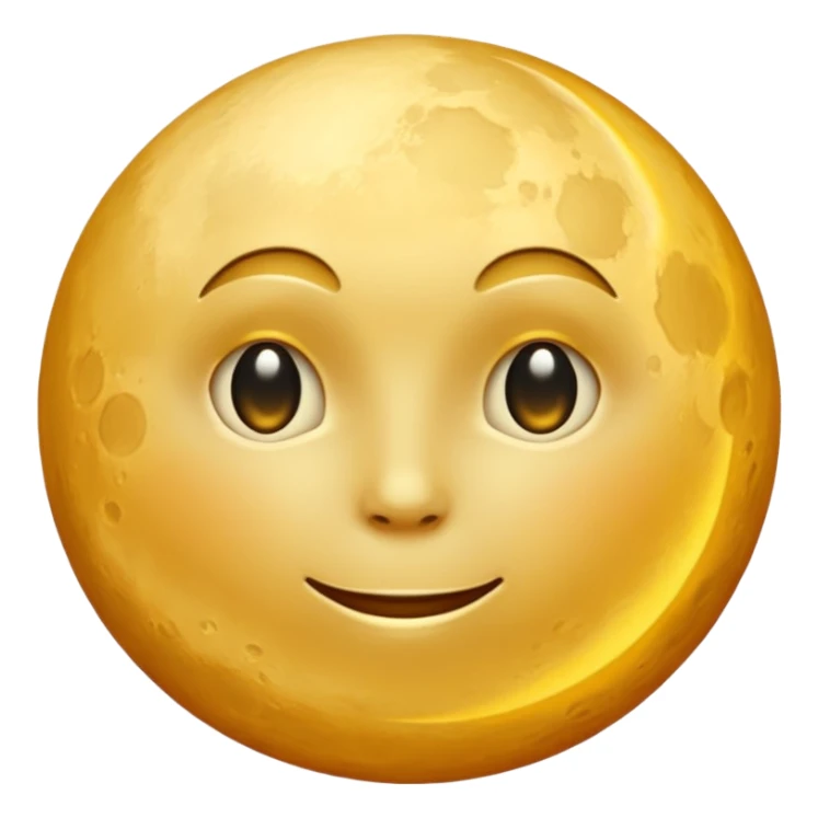 golden moon without face sticker