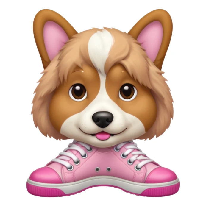 Dog in pink shoes sticker