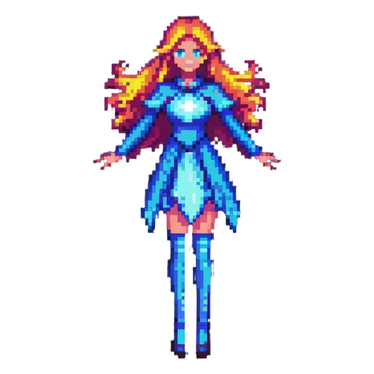 girl with a glowing aura, confident pose sticker