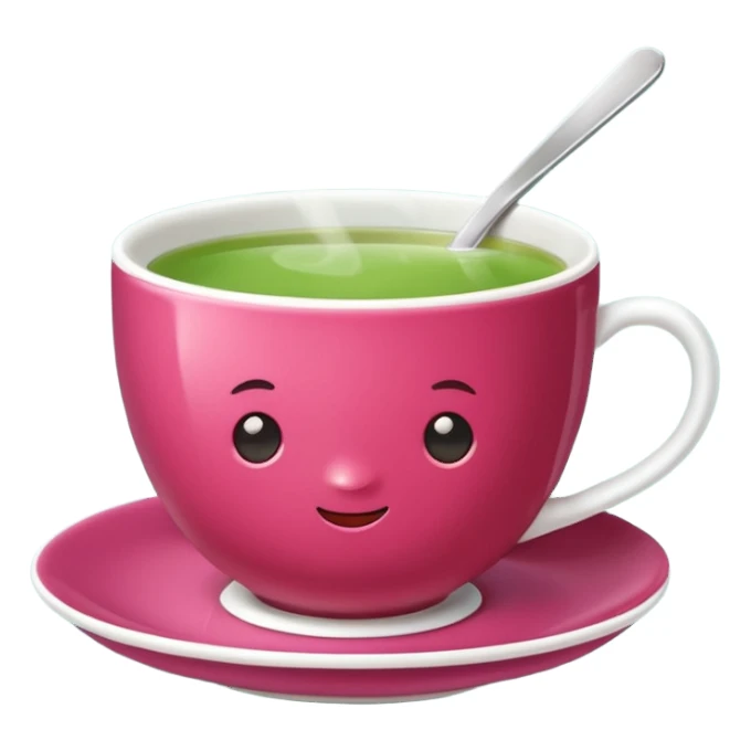 Berry green tea in a steaming cup sticker