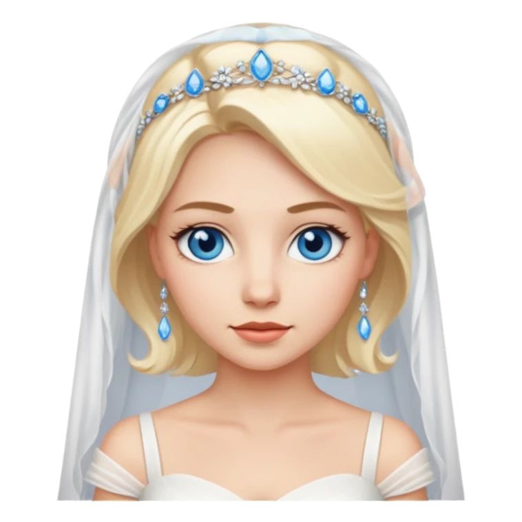 white blond bride with blue eyes sticker