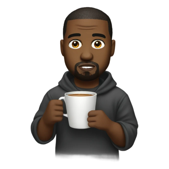 kanye west holding a cup sticker