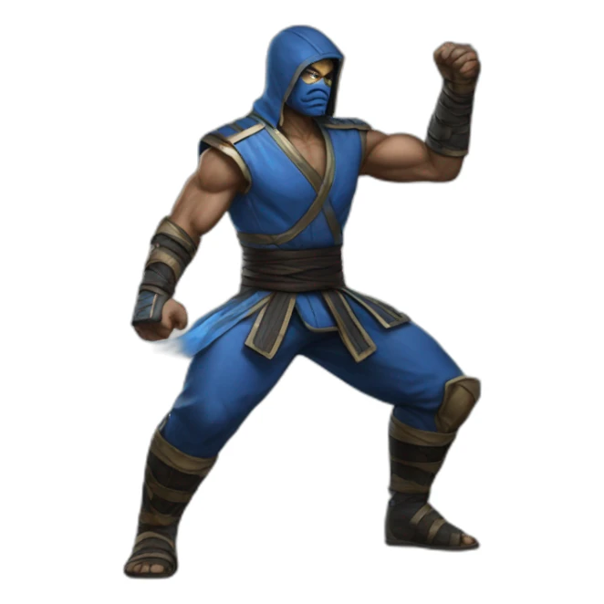 The blue fighter from Mortal Kombat sticker