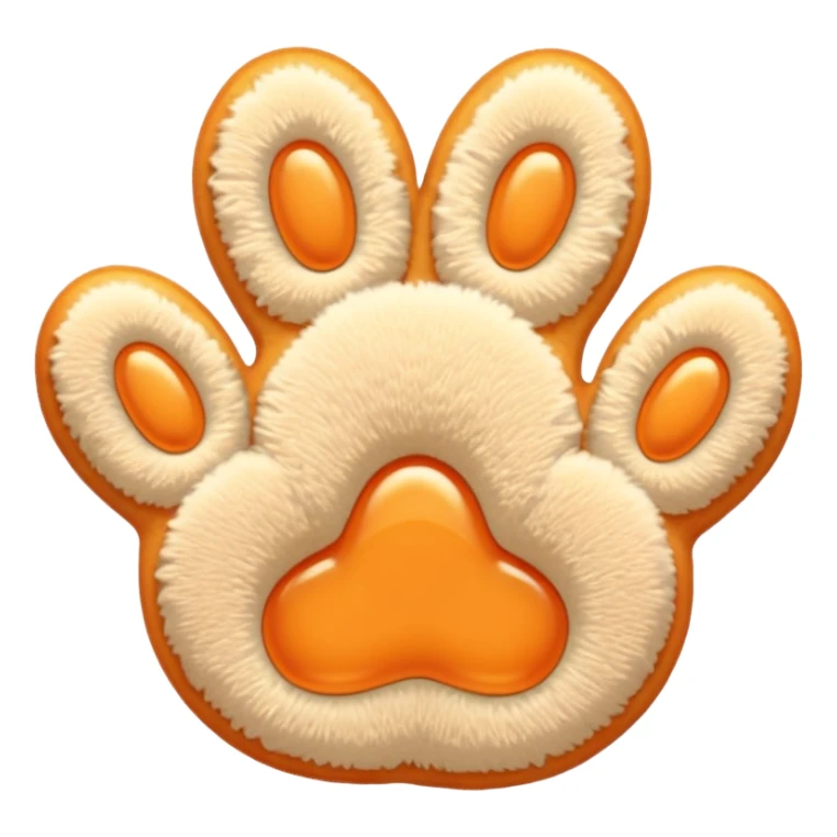 a light pastel orange pawprint sticker