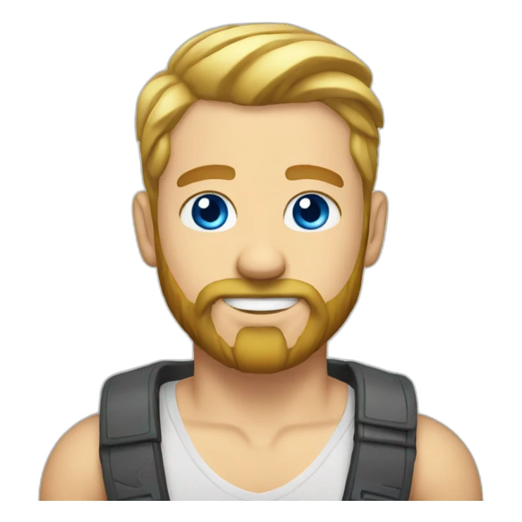 undercut with long blonde beard blue eyes sticker