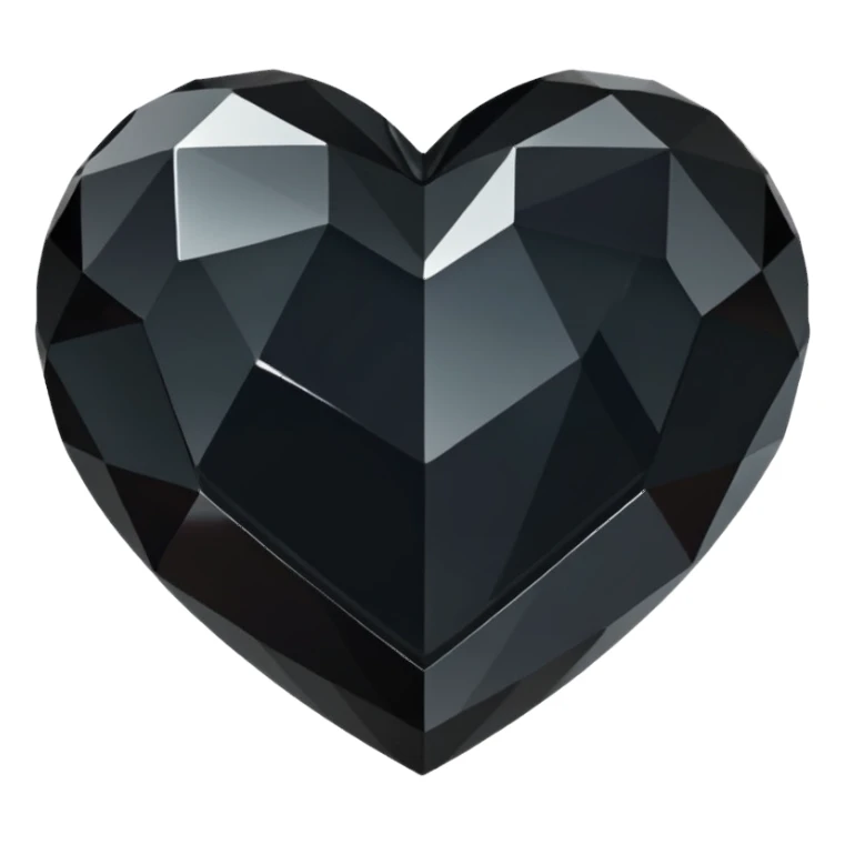 Crystals black heart 3D  sticker