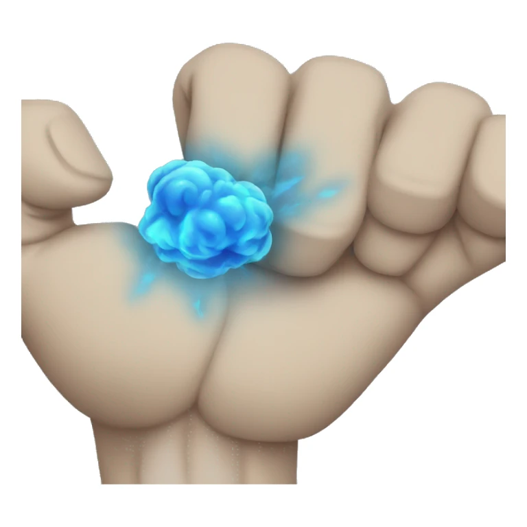 Fist covered in blue fire sticker