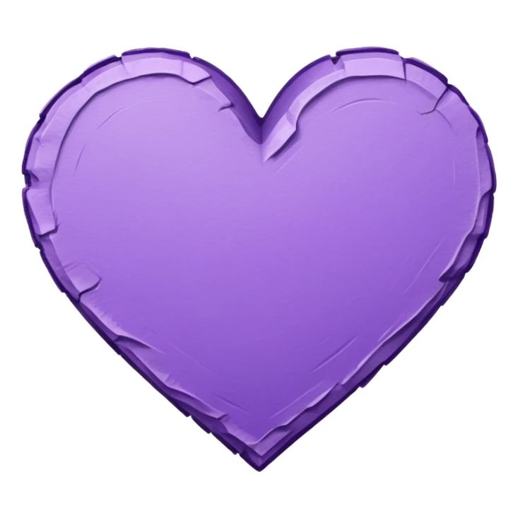 Hand-drawn paper with a purple heart outline sticker