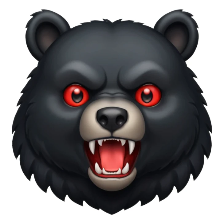 black bear with red eyes growling sticker