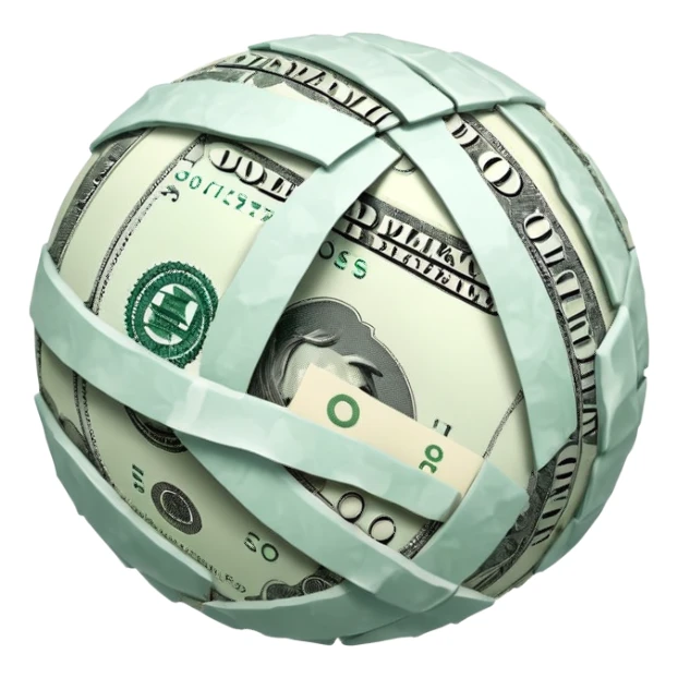 Snow ball with dollar bills  sticker