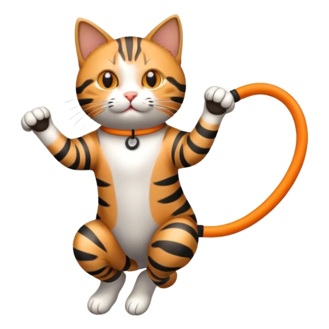 Cat jumping rope sticker