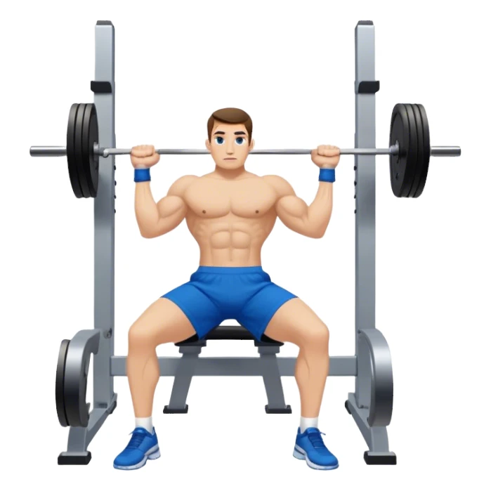 blue shorts close-grip flat-benchpress sticker