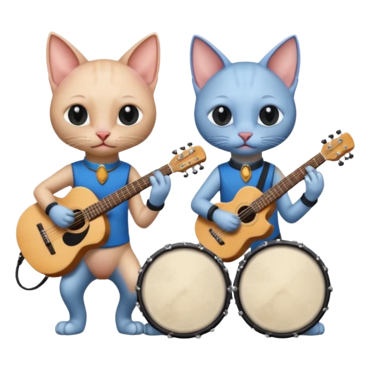 Hairless cats playing in band sticker