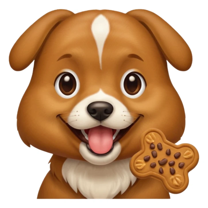 dog eating dog treat sticker