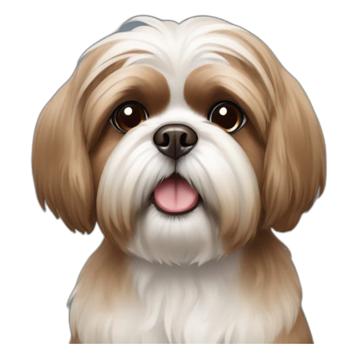 brown shih-tzu dog sticker