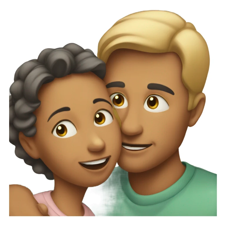 Son kissing mom sticker