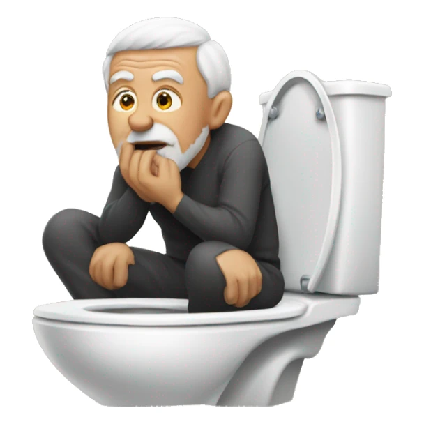 Old guy on the toilet sticker