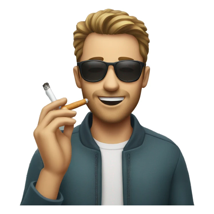 pretending to enjoy a cigarette  sticker
