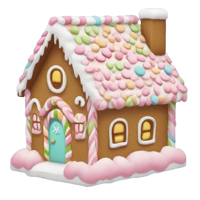pastel gingerbread house sticker