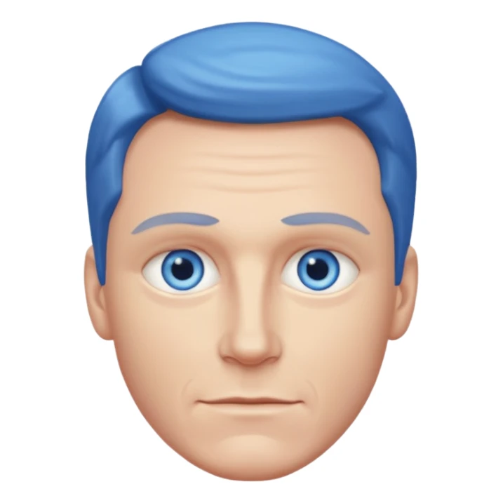 Bruce Langley  with blue eyes sticker