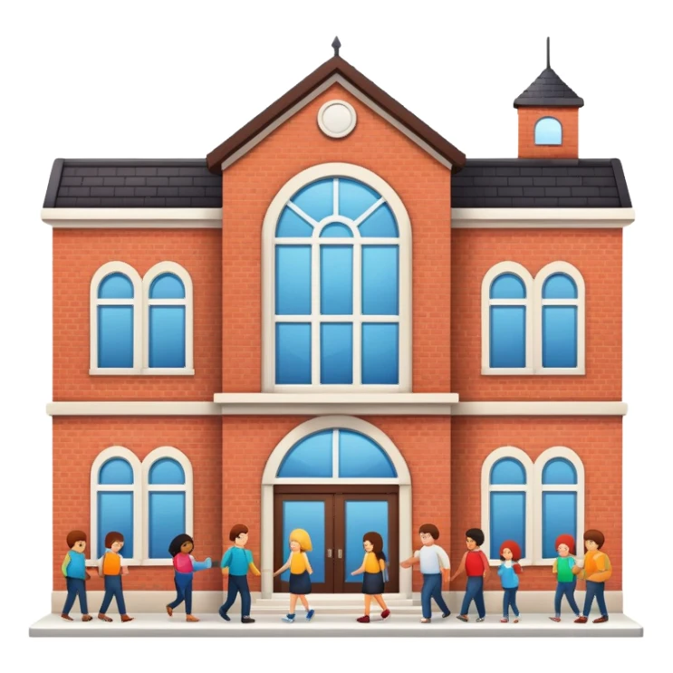 Community center building with people sticker