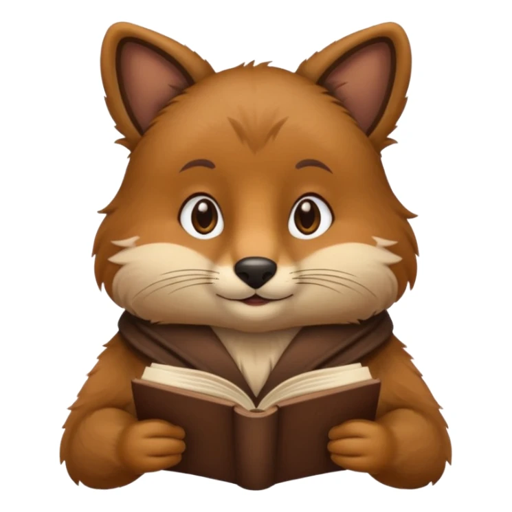 animal reading books sticker