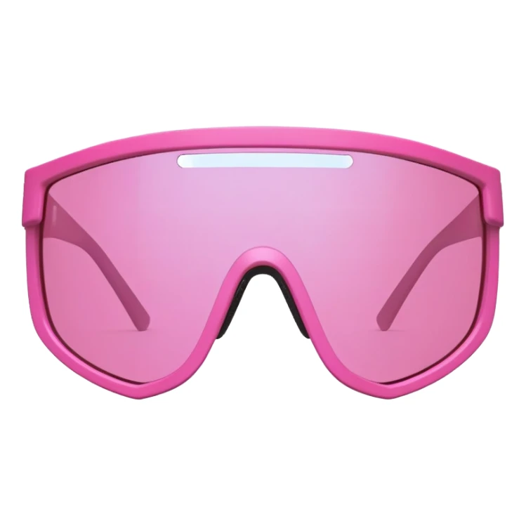sporty pink shield visor sunglasses with thick frame featuring honeycomb pattern, structured robust design, substantial build, one-piece lens with anti-scratch coating sticker
