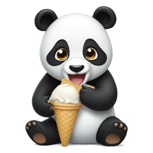 Panda eating ice cream sticker