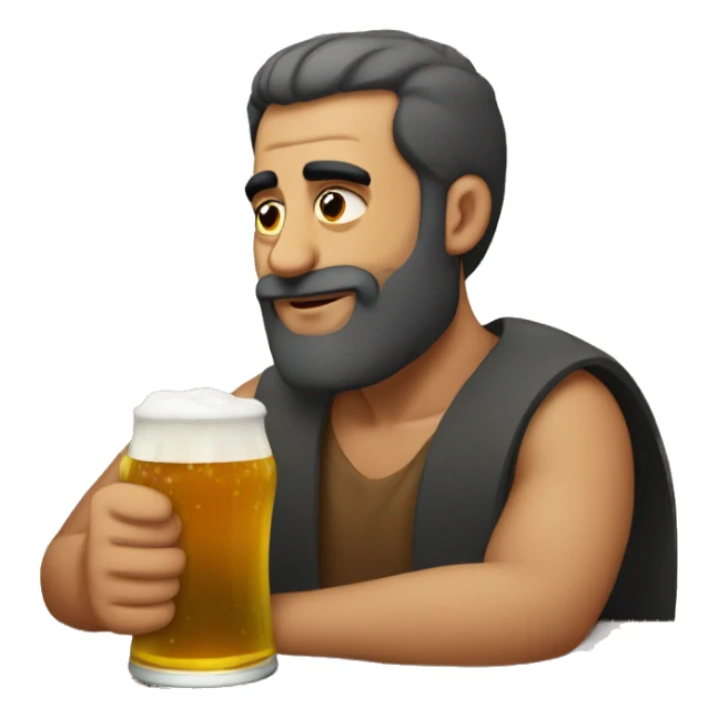 an armenian man drinking beer  sticker