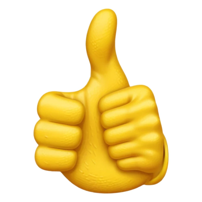 thumbs up hand, positive, yellow sticker