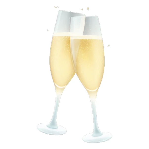 Sparkling champagne glasses clinking sticker