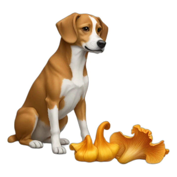 Dog picking chanterelle sticker