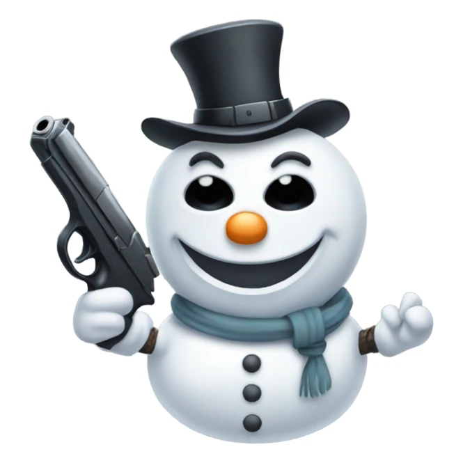 Evil snowman with a gun sticker