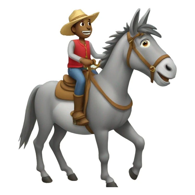 Donkey riding a horse sticker