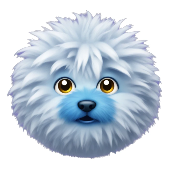 blue fluffy ball with purple spots sticker