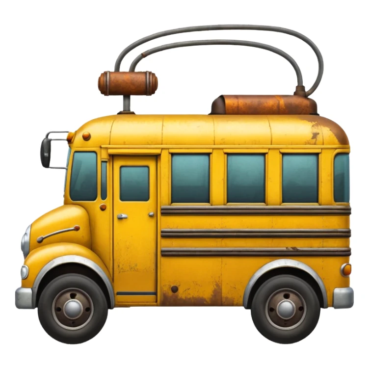 a school bus with bomboclat  sticker