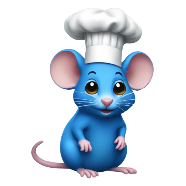 Blue rat with a chef hat sticker