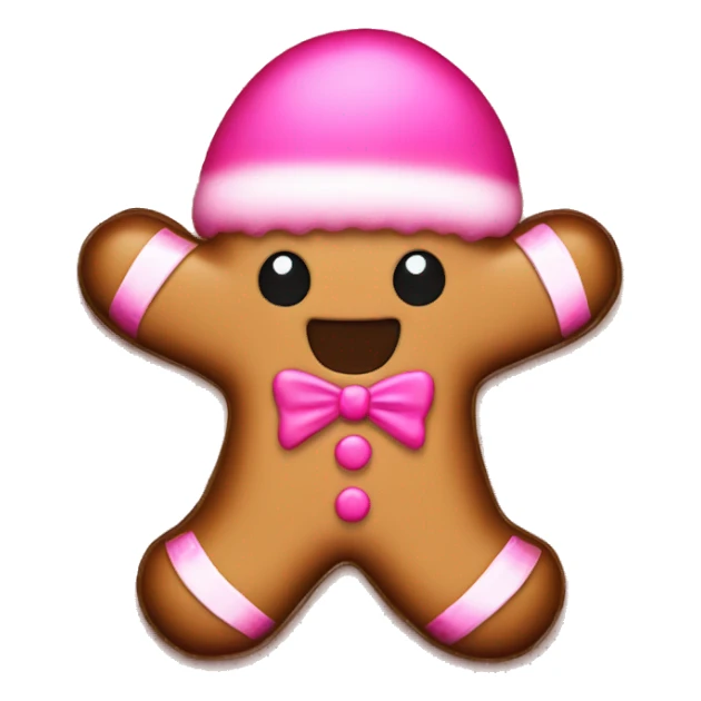 a gingerbread man with pink decoration  sticker