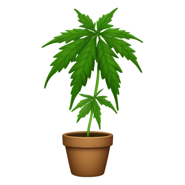 Potted Cannabis sativa tree proportionate apple sticker