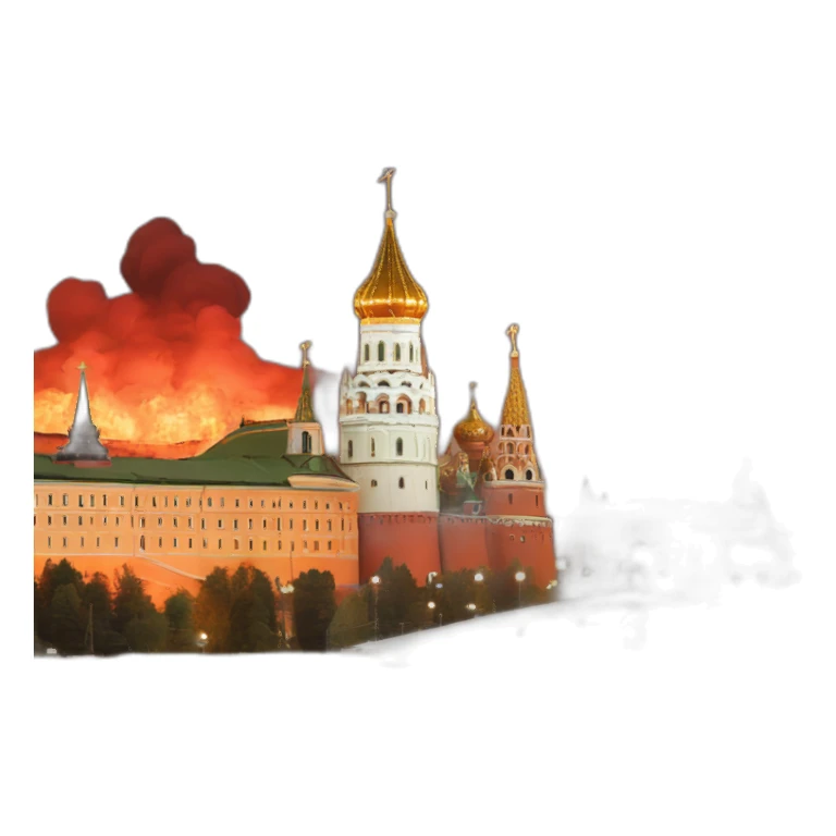 moscow kremlin on fire sticker