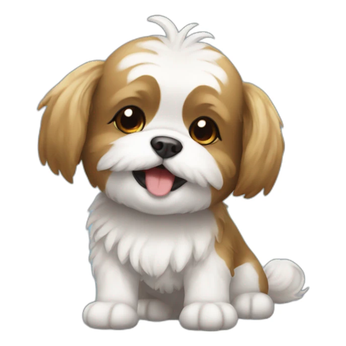 Shitzu smiling saying hello sticker