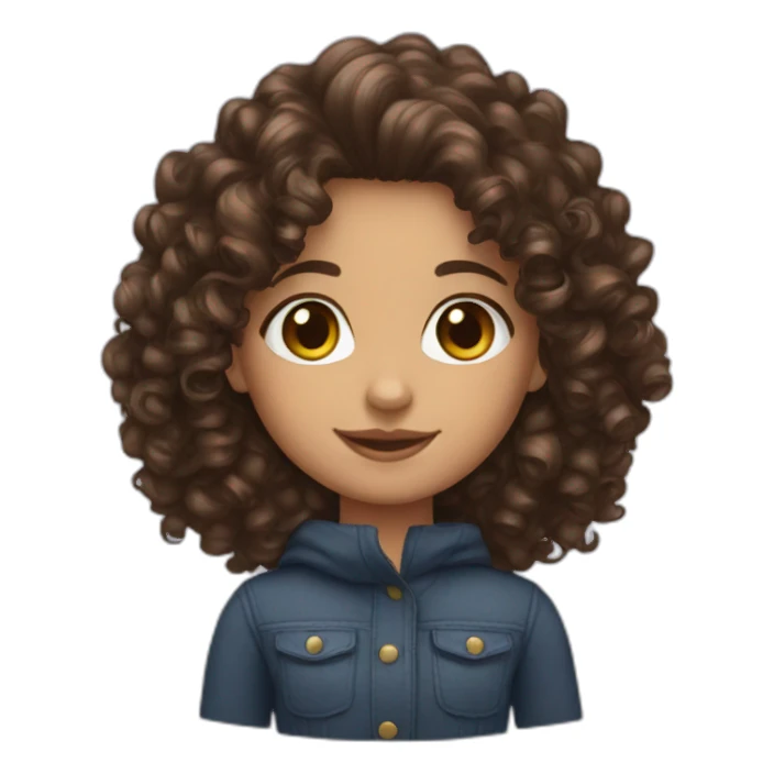 curly brunet girl sticker
