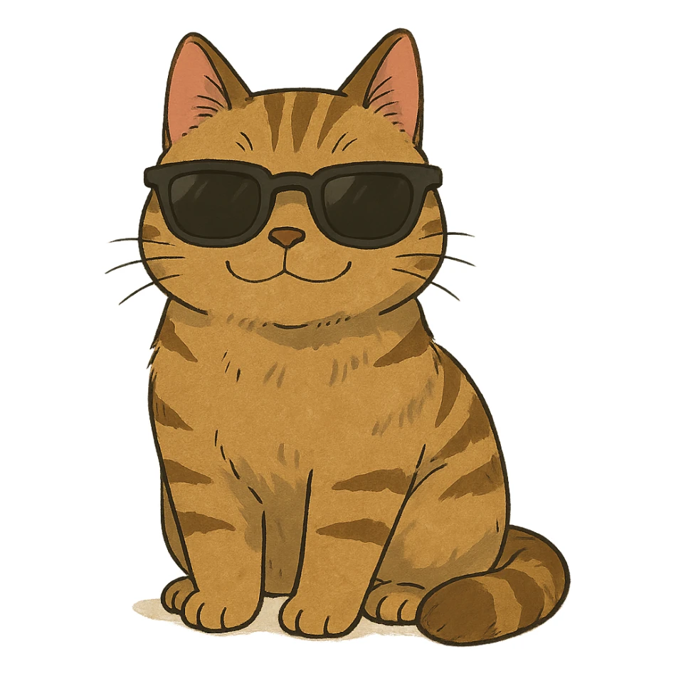 cat wearing sunglasses sticker