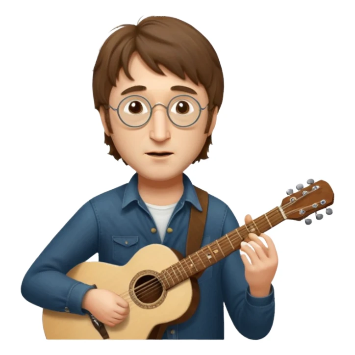 John Lennon eating a guitar sticker