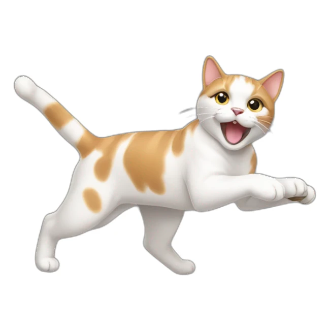 Lunging cat sticker