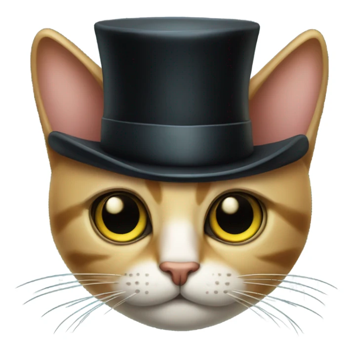 Mysterious cat with monocle and top hat sticker